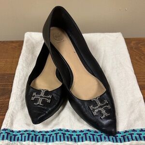 Tory Burch Pointed Leather Flats - Size 10.5